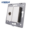 Livolo Grau Kristallglasscheibe C7-1V-15 Wand TV Steckdose Steckdose